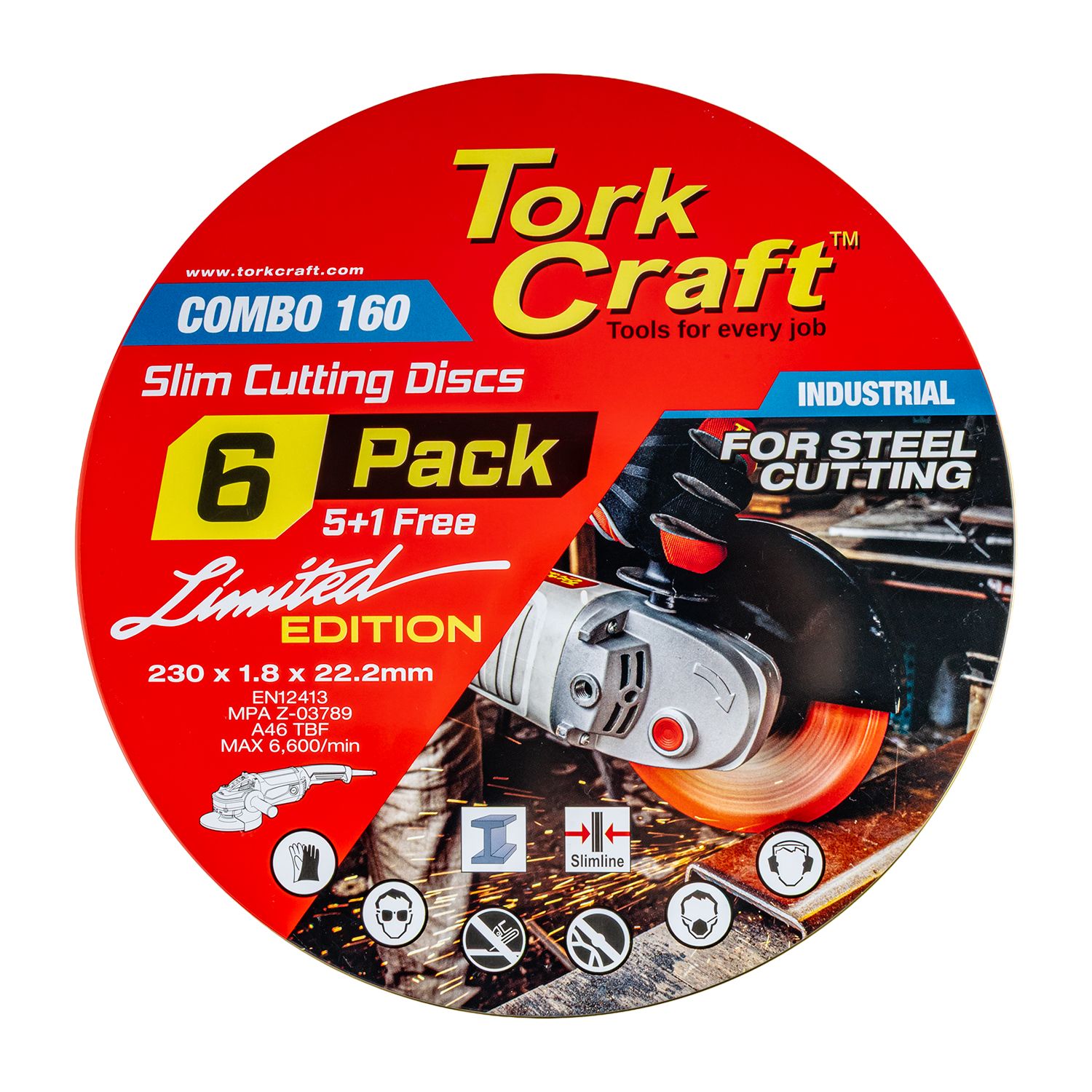 5+ 1 Cutting Disc Ind. Metal 230 X 1.8 X 22.2 Mm Tin Case